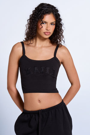 Kaiia Logo Cami Vest Top Black