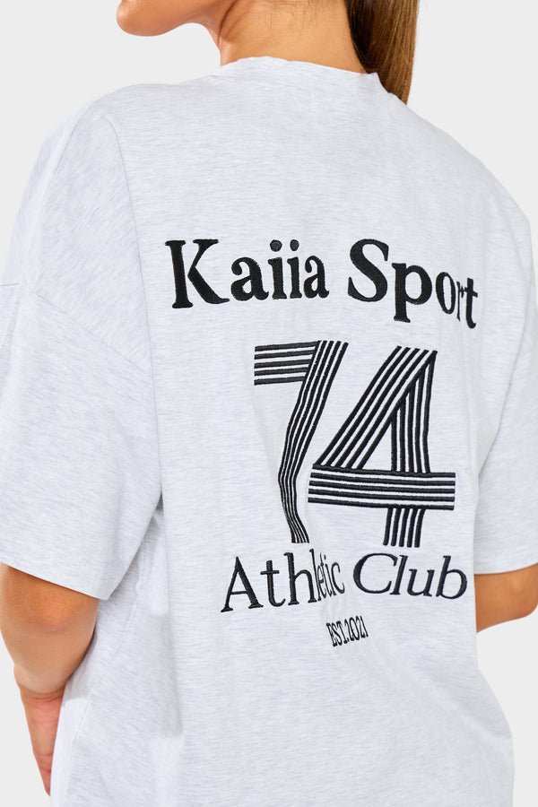 Kaiia Sport Athletic Club Oversized T-shirt Grey Marl & Black