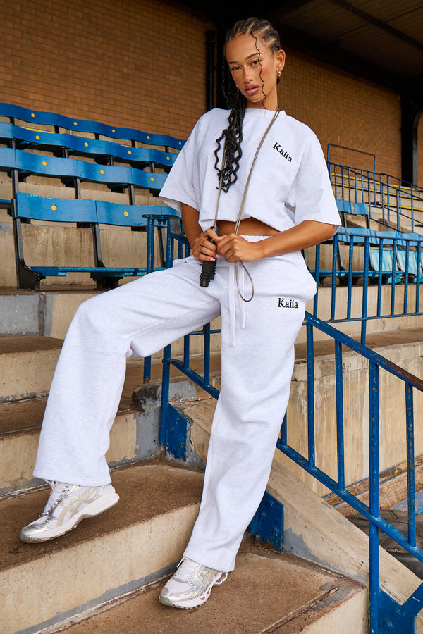 Kaiia Sport Athletic Club Oversized T-shirt Grey Marl & Black