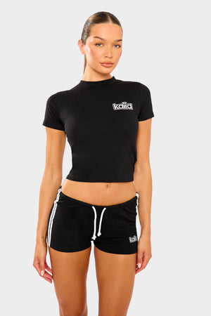 Kaiia Logo Baby Tee Black & White