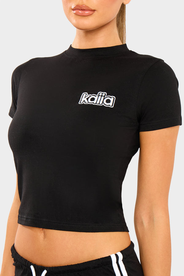 Kaiia Logo Baby Tee Black & White