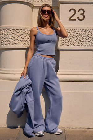 Kaiia Embossed Logo Cami Top Vintage Blue