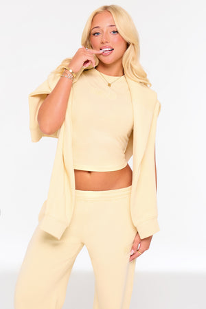 Kaiia Bubble Borg Baby Tee Soft Lemon