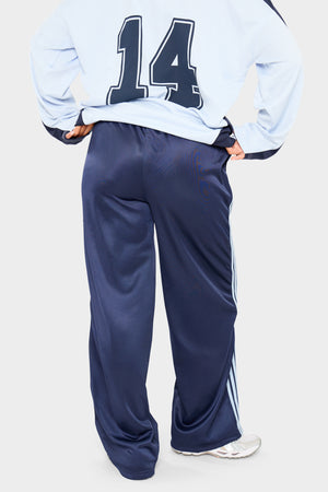 Kaiia Embroidered Tricot Joggers Baby Blue & Navy