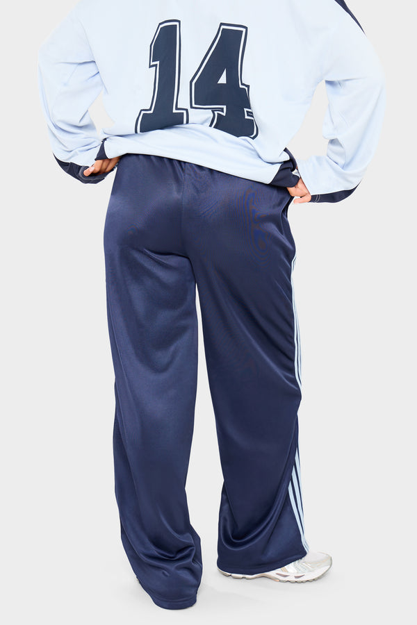 Kaiia Embroidered Tricot Joggers Baby Blue & Navy