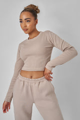 Long Sleeve Ribbed Top Stone