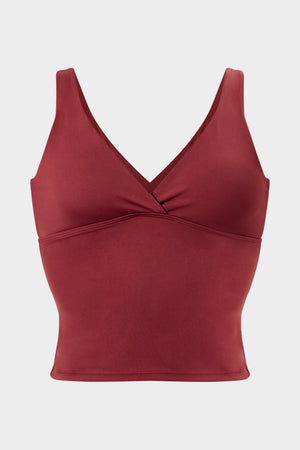 Kaiia Sculpt Cross Over Padded Top Dark Cherry