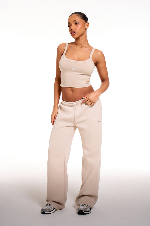Kaiia Chrome Logo Cami Top Ash Taupe