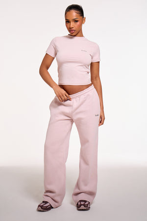 Kaiia Chrome Logo Baby Tee Pale Dusty Lilac
