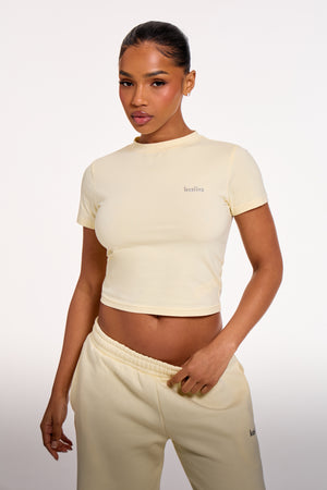 Kaiia Chrome Logo Baby Tee Lemon