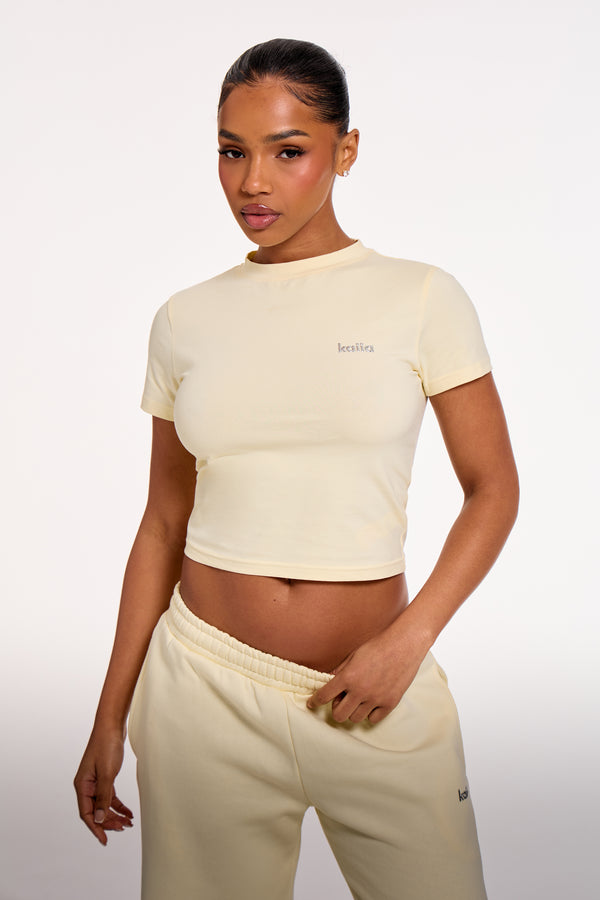 Kaiia Chrome Logo Baby Tee Lemon