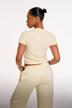 Kaiia Chrome Logo Baby Tee Lemon