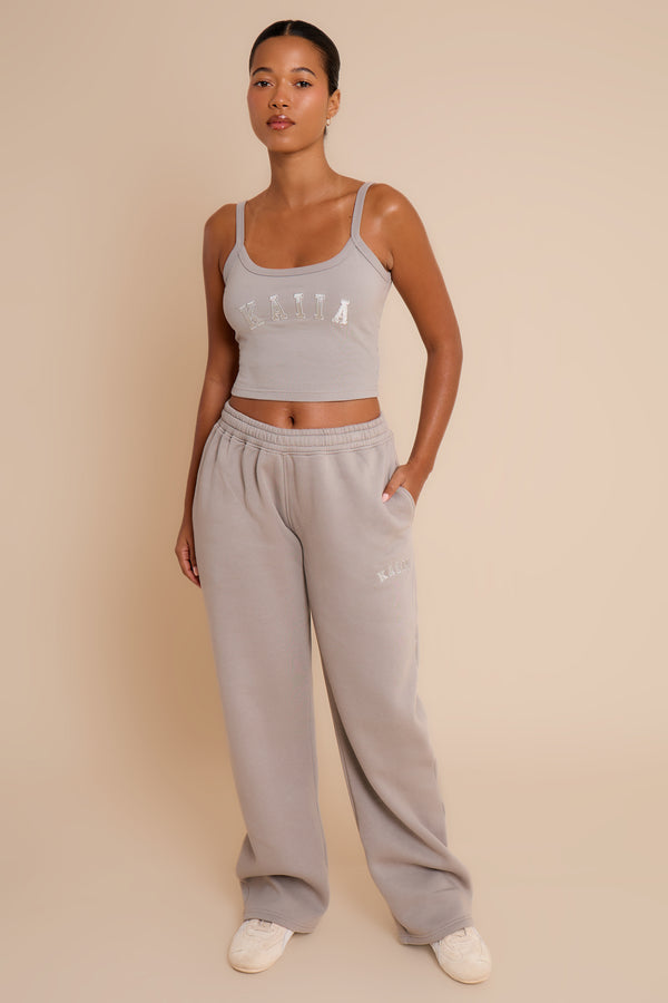Kaiia Logo Cami Top Smoke Grey