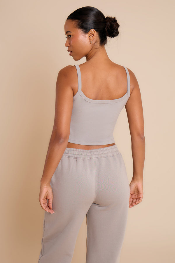Kaiia Logo Cami Top Smoke Grey