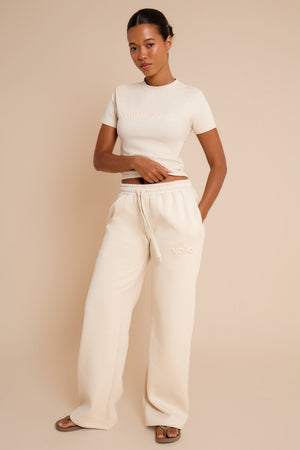 Kaiia Embossed Baby Tee Limestone