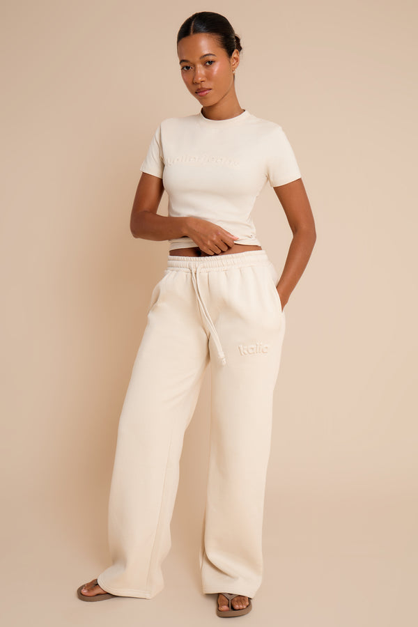 Kaiia Embossed Baby Tee Limestone