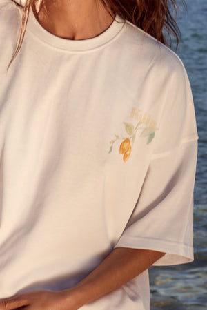 Kaiia Lemon Graphic Oversized T-shirt White