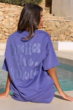 Kaiia Bubble Graphic Oversized T-shirt Blue Lagoon
