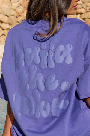 Kaiia Bubble Graphic Oversized T-shirt Blue Lagoon