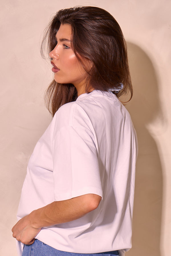 Kaiia Summer Graphic Oversized T-shirt White