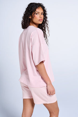 Kaiia Logo Oversized T-shirt Pink Chai