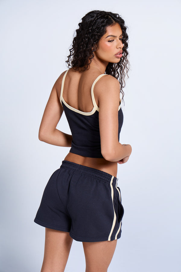 Kaiia Logo Contrast Cami Top Ink Blue & Lemon