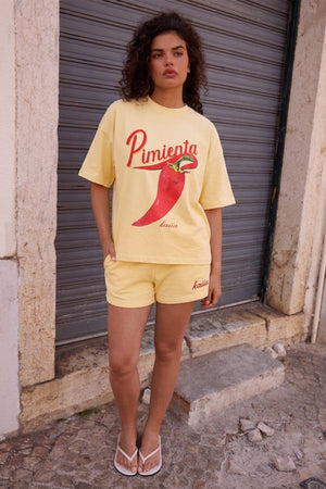 Kaiia Chilli Graphic Oversized T-shirt Banana Yellow