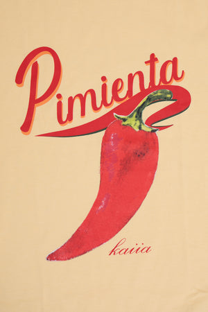 Kaiia Chilli Graphic Oversized T-shirt Banana Yellow