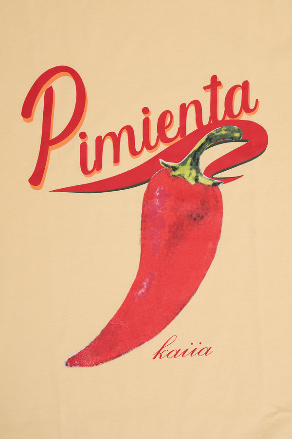 Kaiia Chilli Graphic Oversized T-shirt Banana Yellow