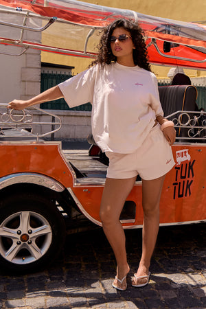 Kaiia Icon Graphic Oversized T-shirt Marshmallow Pink
