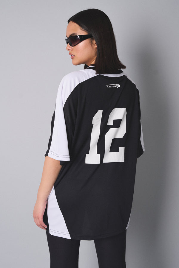 Kaiia Studio Football Shirt Black White