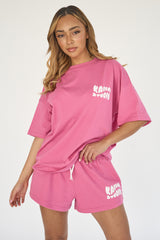 Kaiia Studio Bubble Logo Oversized T-shirt Pink