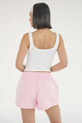 Kaiia Star Bubble Logo Vest Top White & Baby Pink