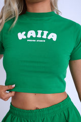 Kaiia Design Bubble Logo Baby Tee Green