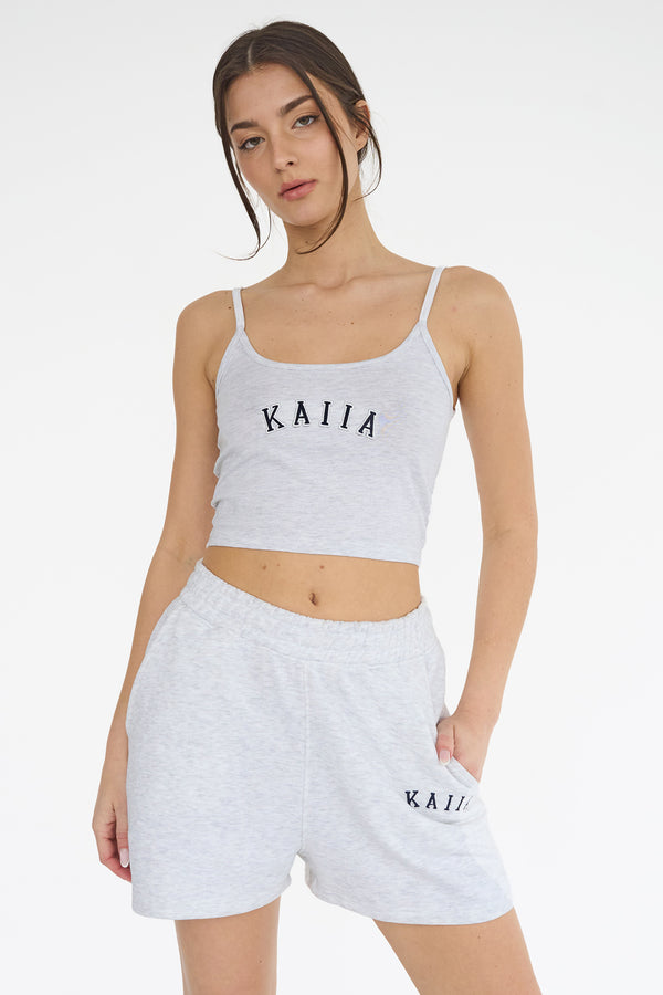 Kaiia Cami Logo Top In Grey Marl