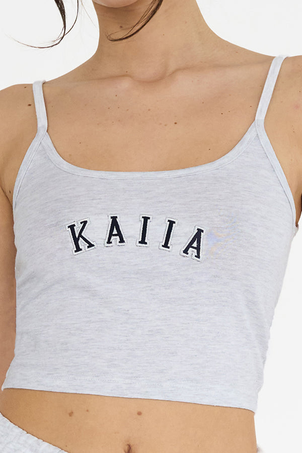 Kaiia Cami Logo Top In Grey Marl