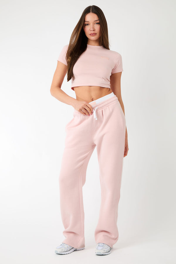 Kaiia Label Logo Baby Tee Dusty Pink
