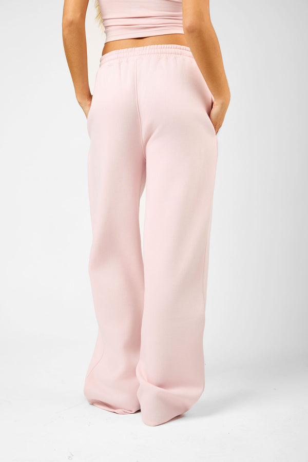 Kaiia Logo Wide Leg Joggers Dusty Pink