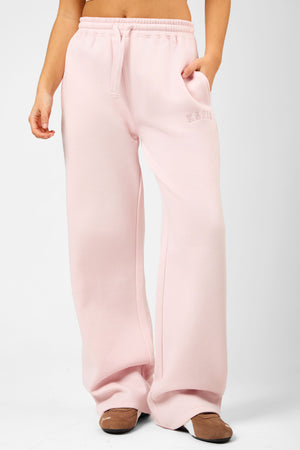 Kaiia Logo Wide Leg Joggers Dusty Pink