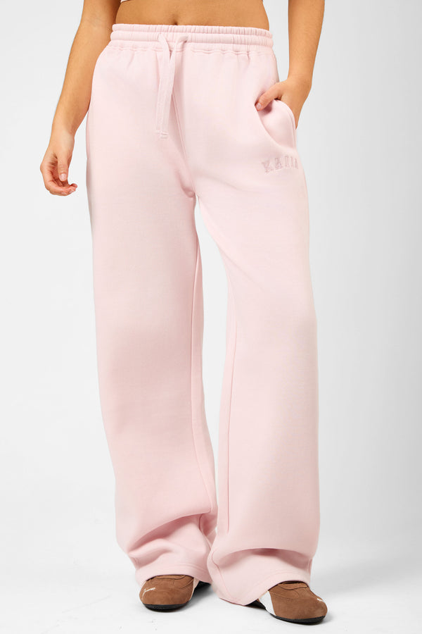 Kaiia Logo Wide Leg Joggers Dusty Pink