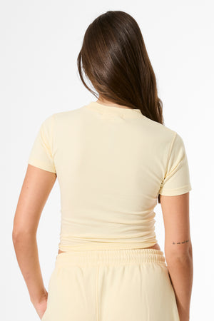 Kaiia Starfish Graphic Baby Tee Lemon