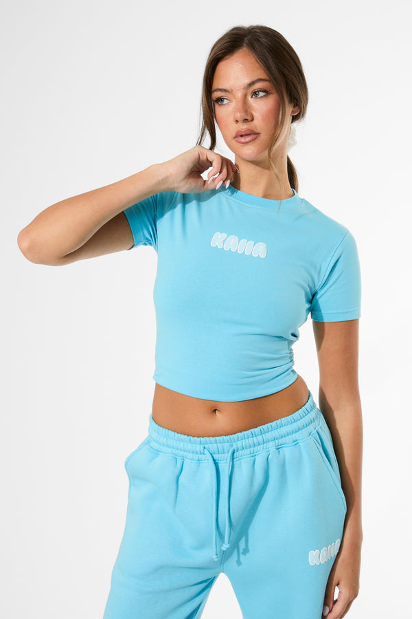 Kaiia Bubble Graphic Baby Tee Pool Blue