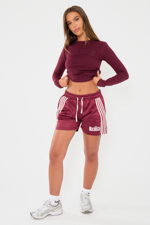 Kaiia Logo Long Sleeve Top Cherry