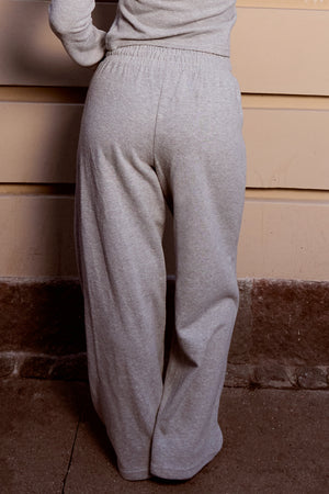 Kaiia Supersoft Wide Leg Trousers Grey Marl