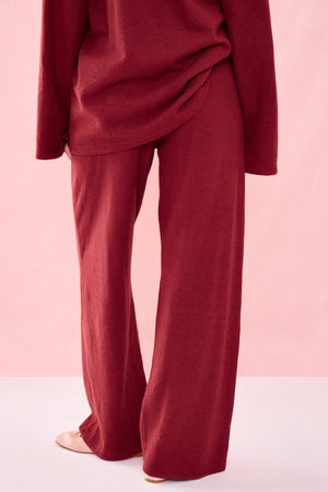 Kaiia Supersoft Wide Leg Trousers Warm Berry
