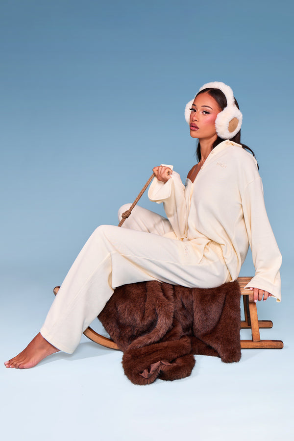 Kaiia Supersoft Wide Leg Trousers Winter White