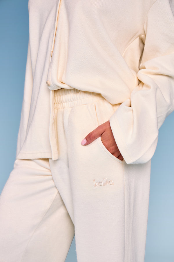 Kaiia Supersoft Wide Leg Trousers Winter White