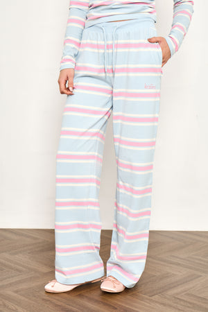 Kaiia Striped Wide Leg Trousers Baby Pink & Baby Blue