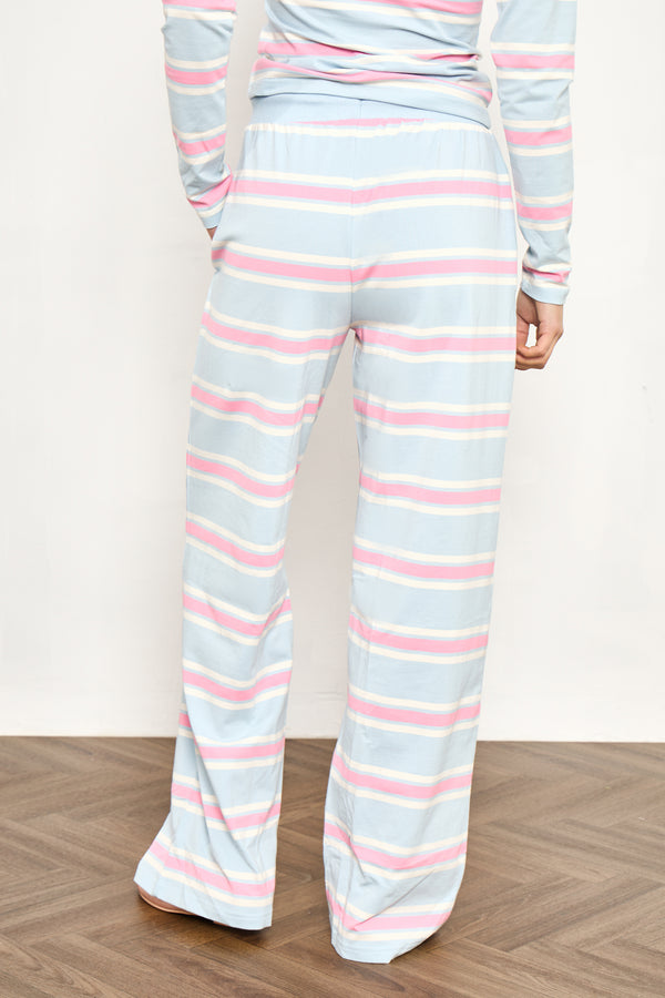 Kaiia Striped Wide Leg Trousers Baby Pink & Baby Blue