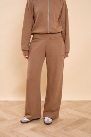 Kaiia Supersoft Straight Leg Trousers Taupe